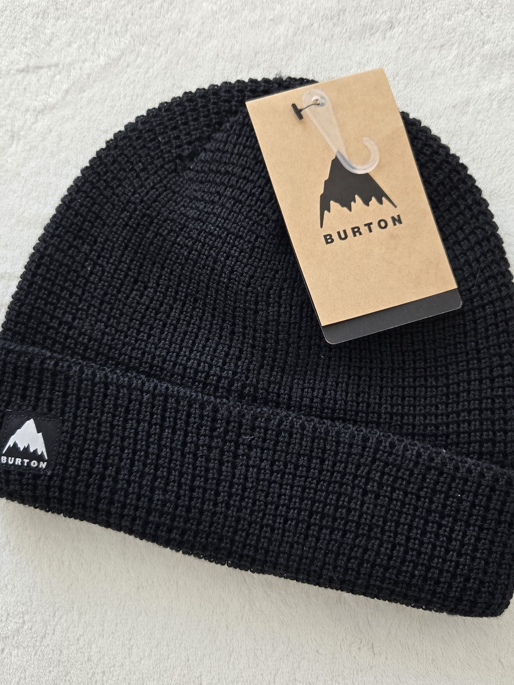 Burton Black Ribbed Cuffed Beanie